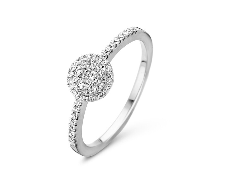 Bague or blanc 18 carats et diamants