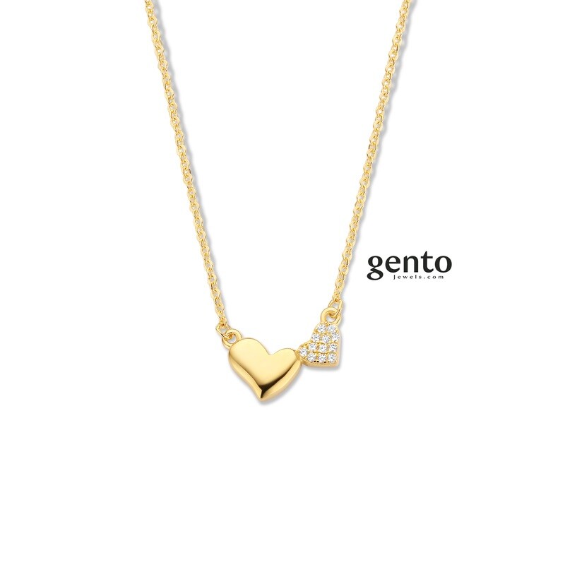 Collier argent plaqué or Gento