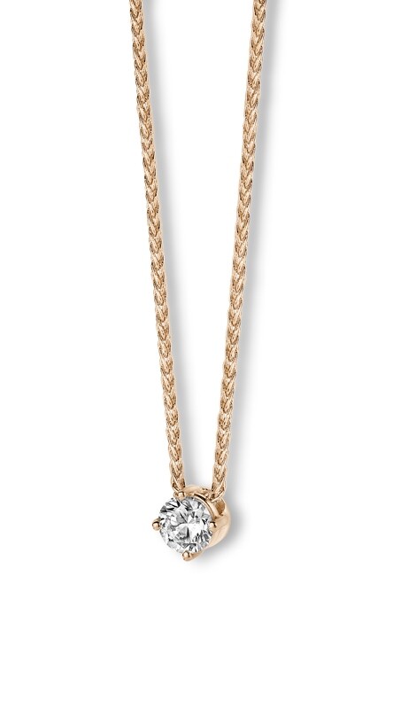 Collier or rose et diamant