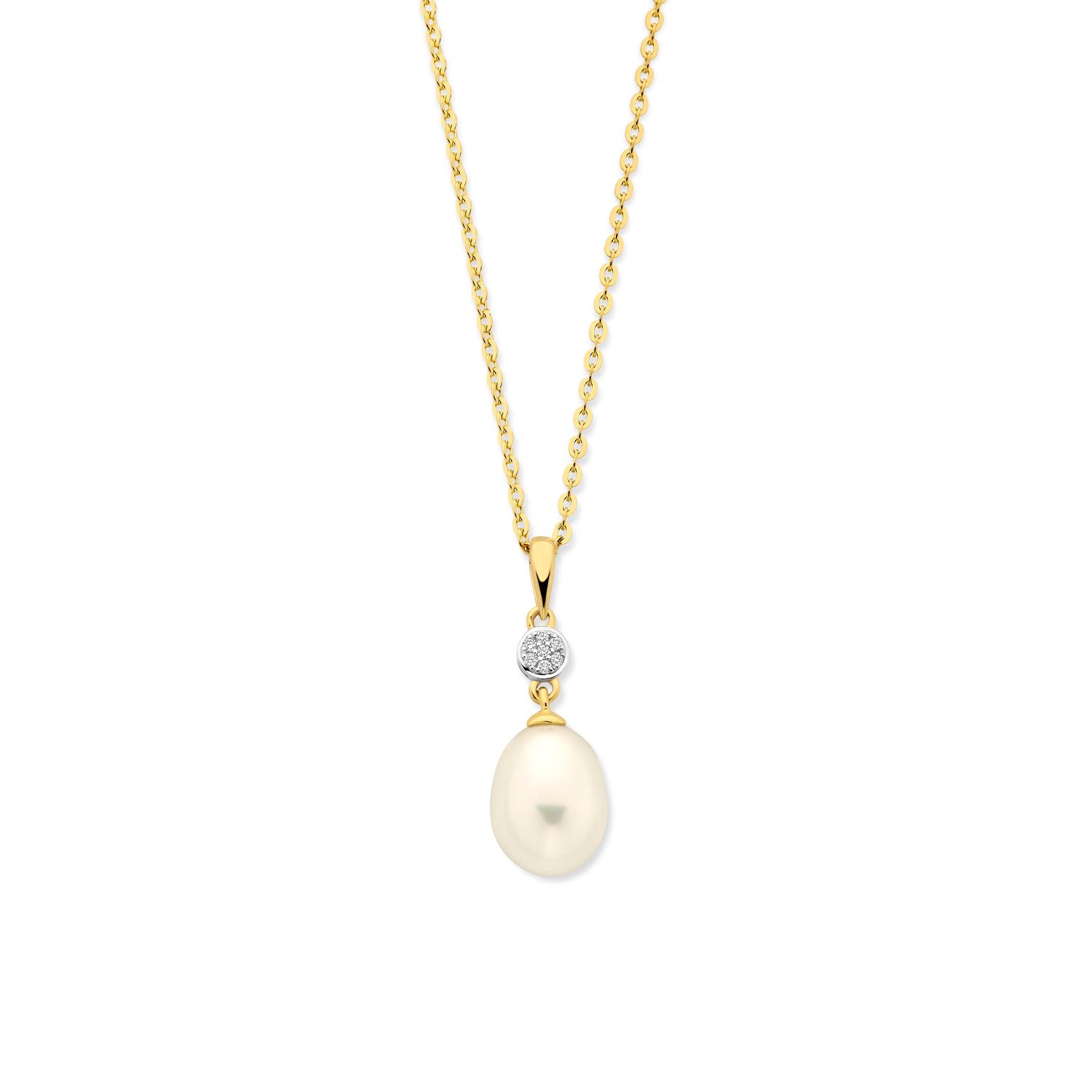 Pendentif or 18 carats, perle et diamants Dulci Nea