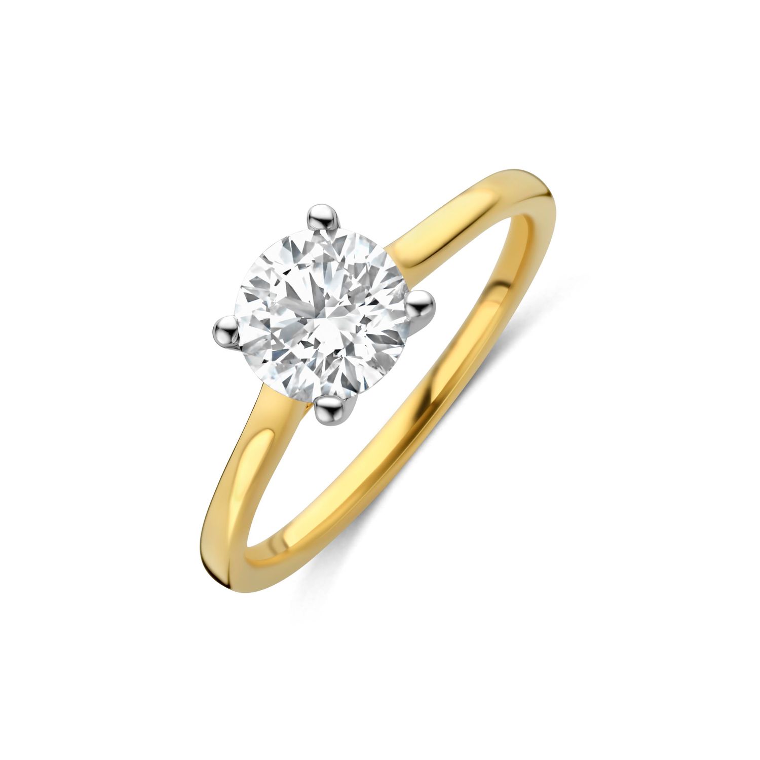 Bague or 18 carats et diamant de laboratoire