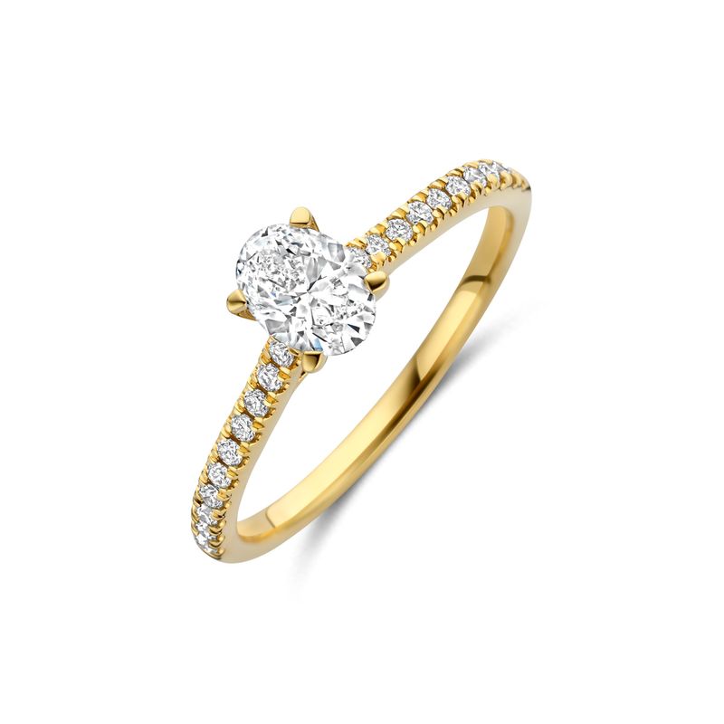 Bague or 18 carats et diamants de laboratoire