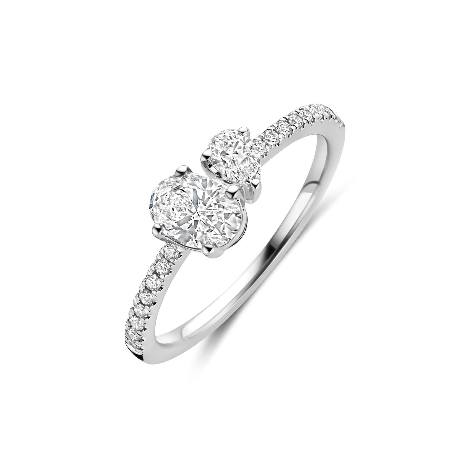 Bague or 18 carats et diamants de laboratoire