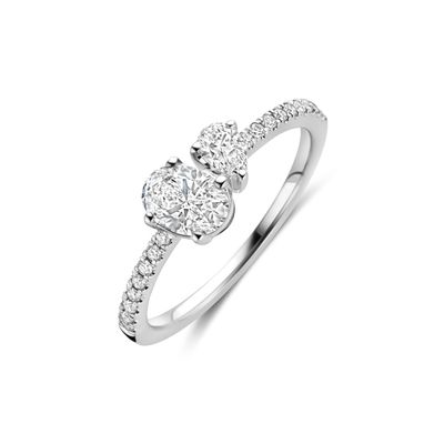 Bague or 18 carats et diamants de laboratoire