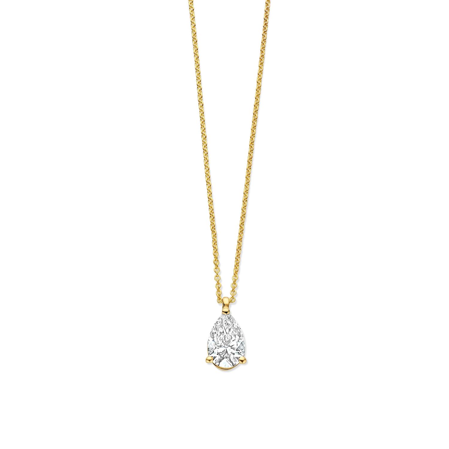 Collier or 18 carats et diamant de laboratoire