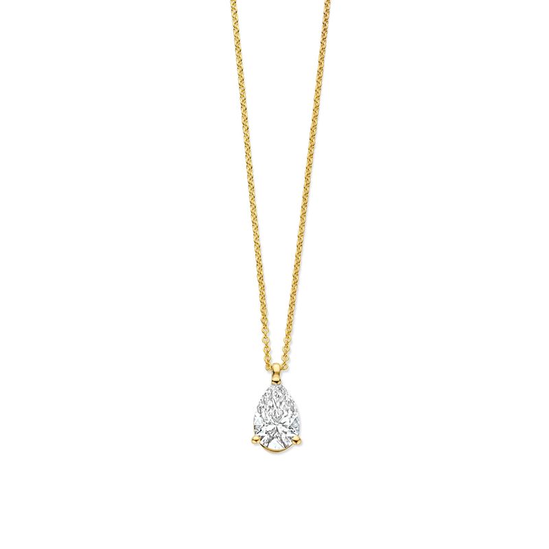 Collier or 18 carats et diamant de laboratoire