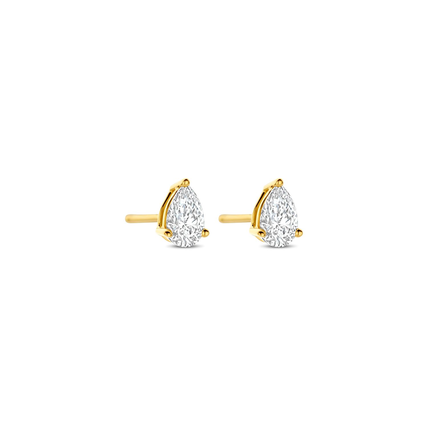 Boucles d&#39;oreilles or 18 carats et diamants de laboratoire