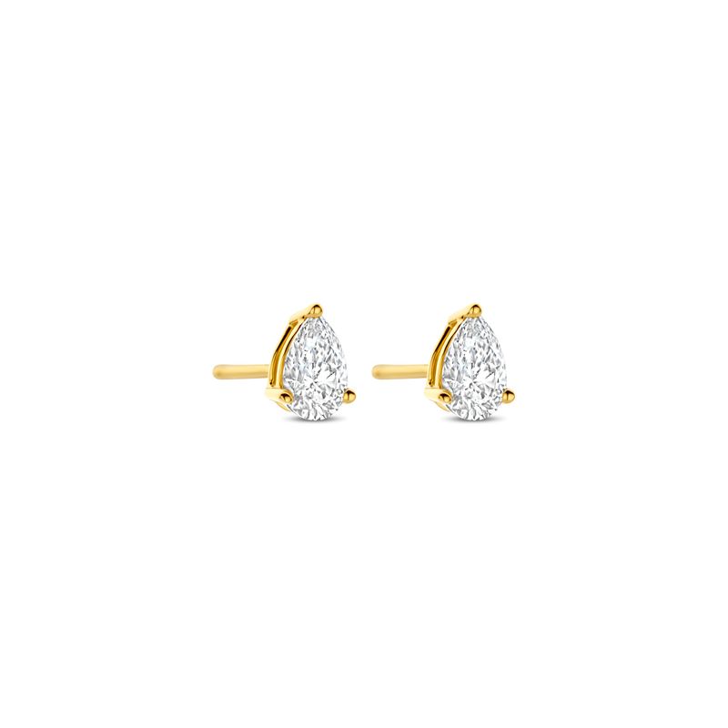 Boucles d&#39;oreilles or 18 carats et diamants de laboratoire