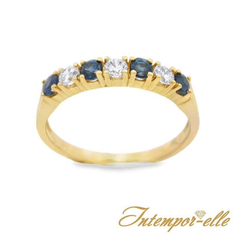 Bague or 18ct et zirconium