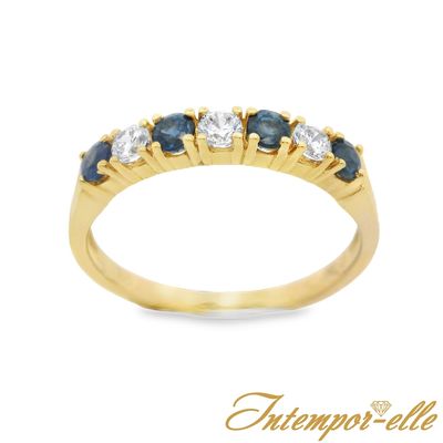 Bague or 18ct et zirconium