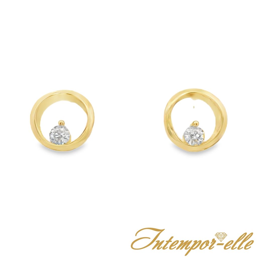 Boucles d'oreilles or 18ct et zirconium