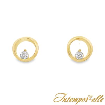 Boucles d'oreilles or 18ct et zirconium