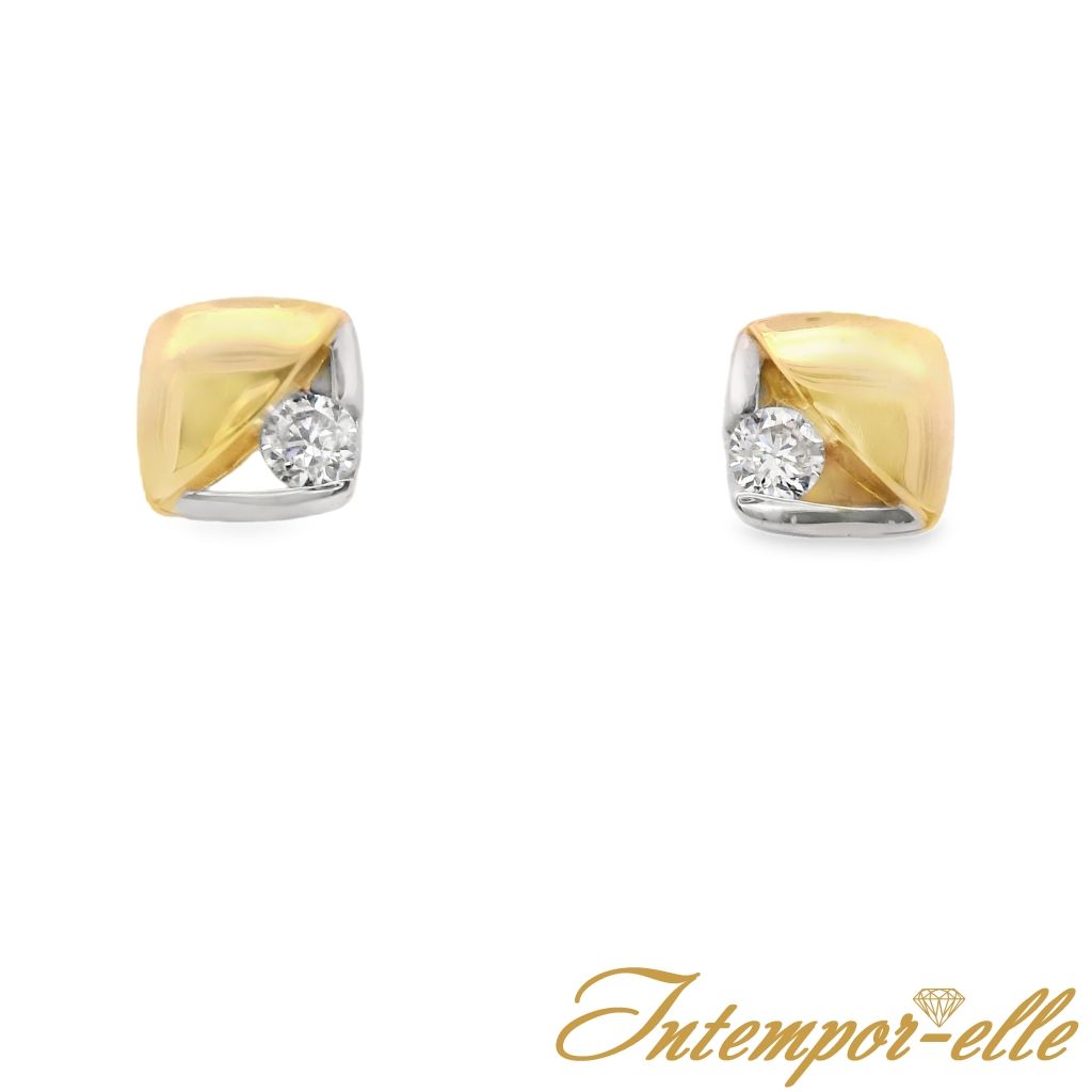 Boucles d'oreilles or 18ct et zirconium