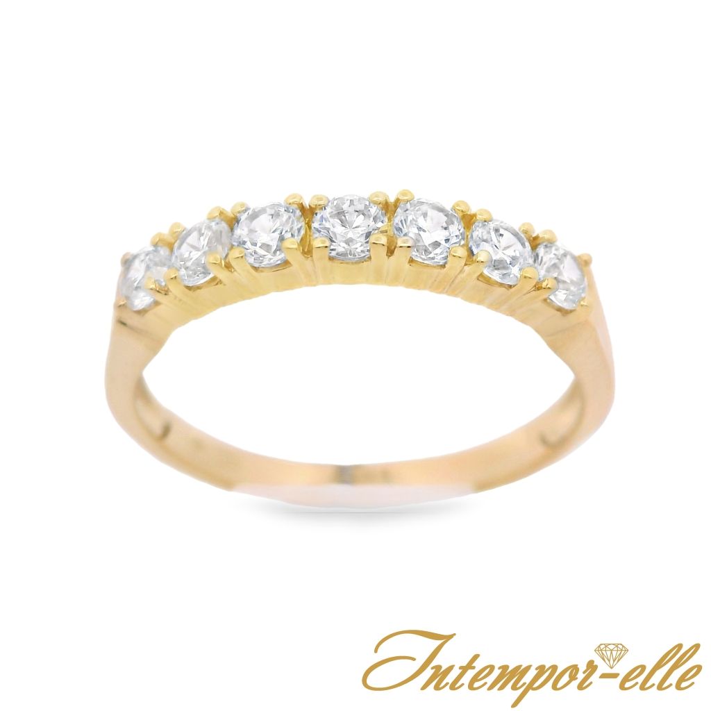 Bague or 18ct et zirconium