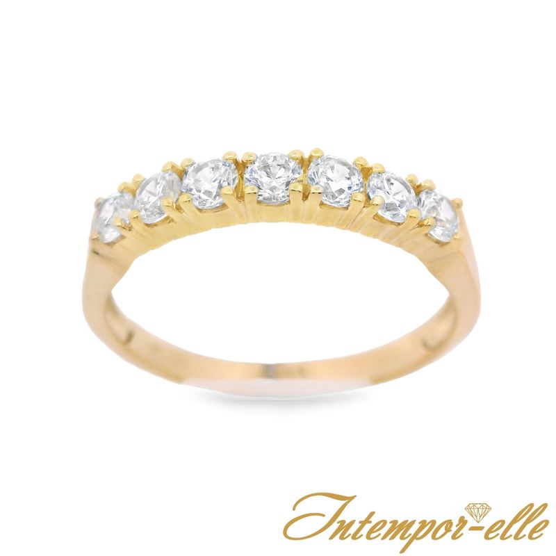 Bague or 18ct et zirconium