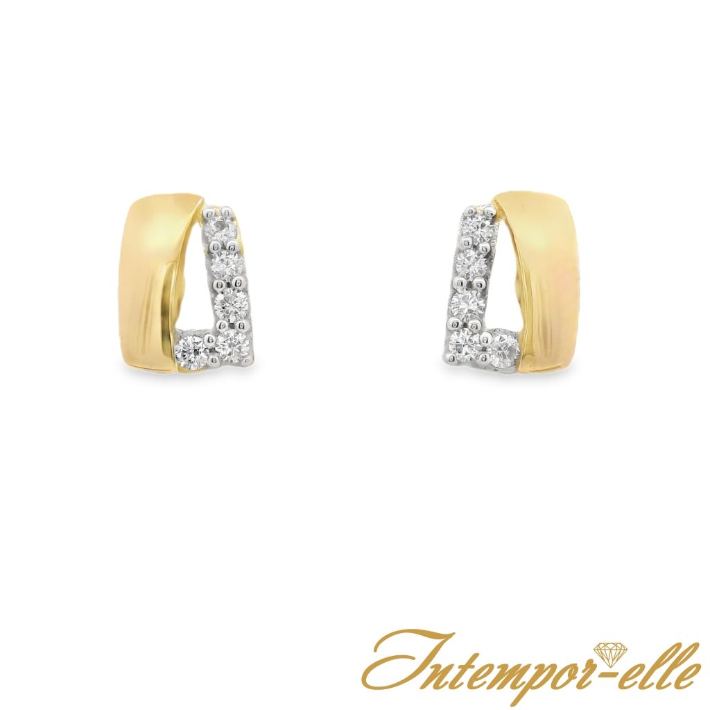 Boucles d'oreilles or 18ct et zirconium