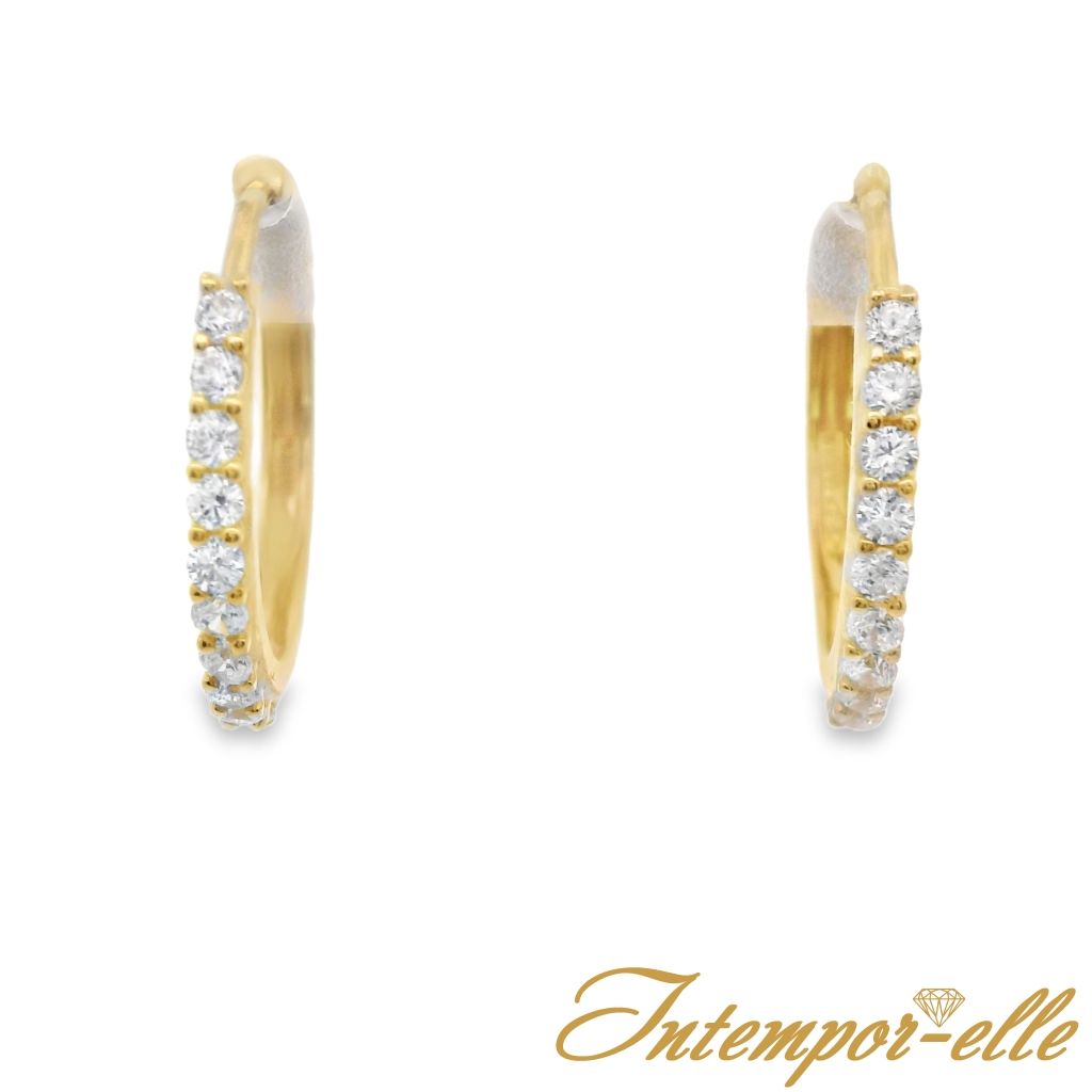 Boucles d'oreilles or 18ct et zirconium