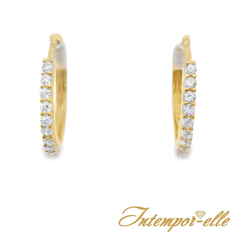 Boucles d'oreilles or 18ct et zirconium