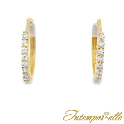 Boucles d'oreilles or 18ct et zirconium