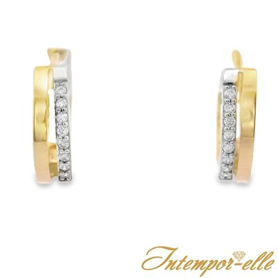 Boucles d'oreilles or 18ct et zirconium