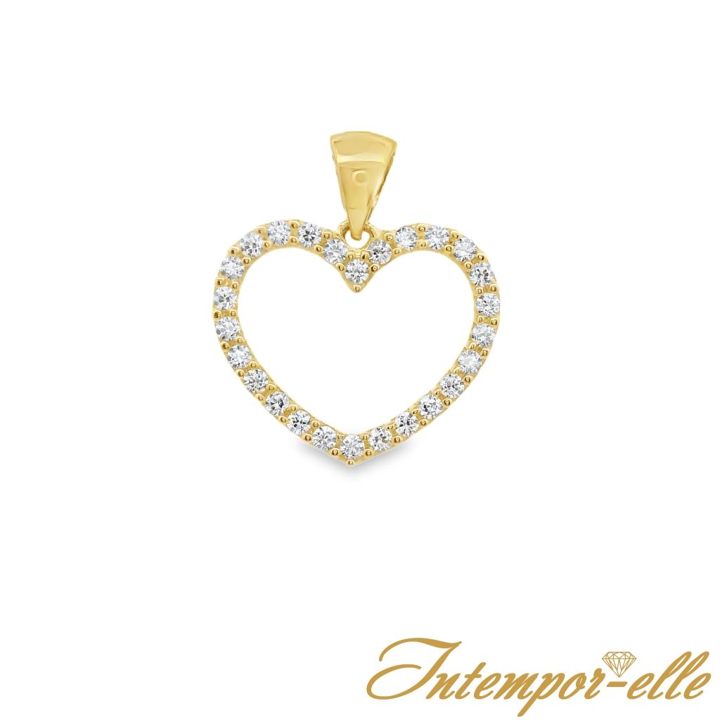 Pendentif or 18ct et zirconium