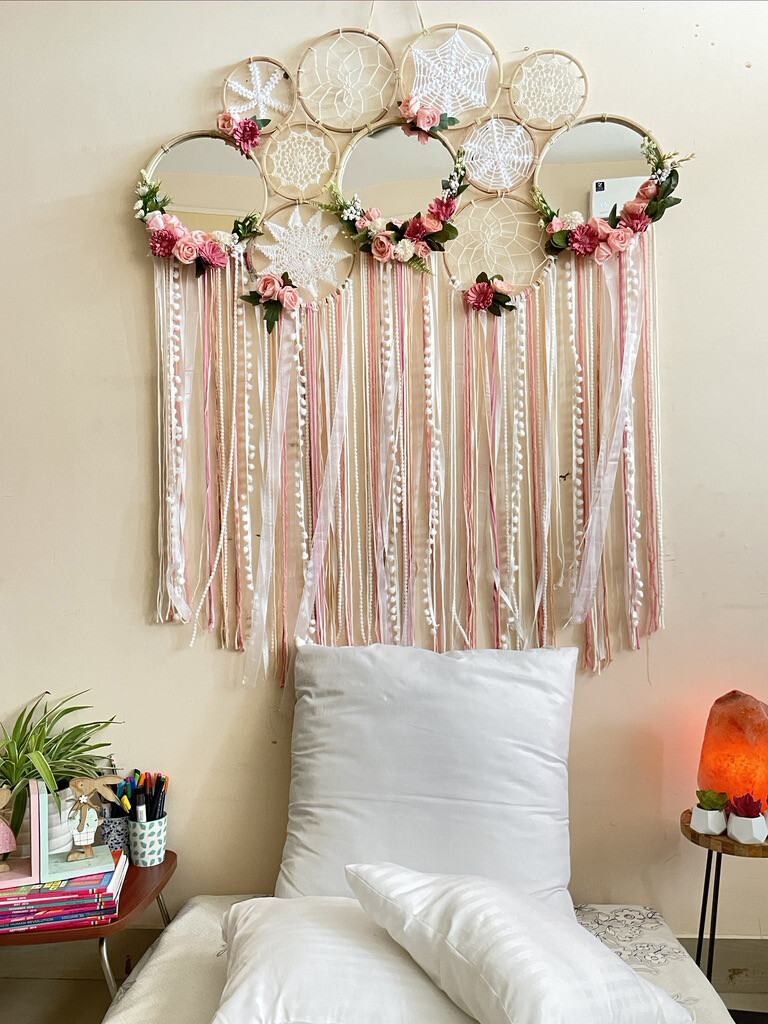 Floral Dream Catcher or wall hanging