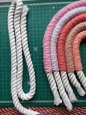 Rainbow Acrylic Twisted cord- Snow white