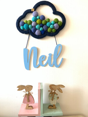 Personalised Kids Nameplate - Cloud