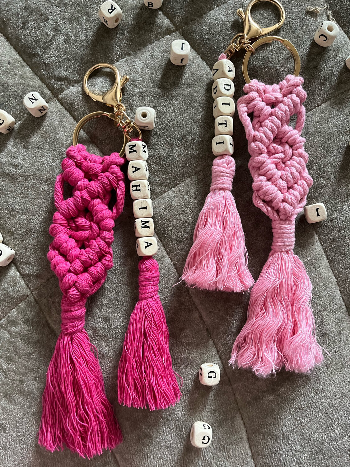 Customised Name Macrame Keyring 