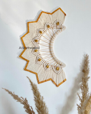 Macrame Moon Mirror