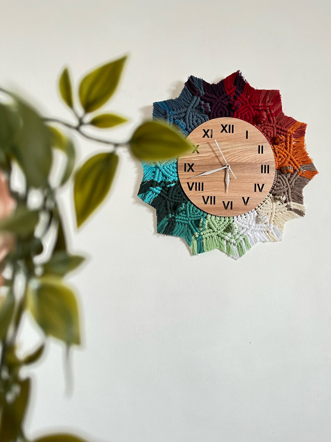 Macrame Colourful Clock