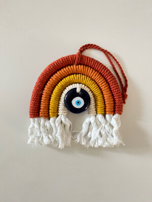 Macrame Rainbow With Evil Eye