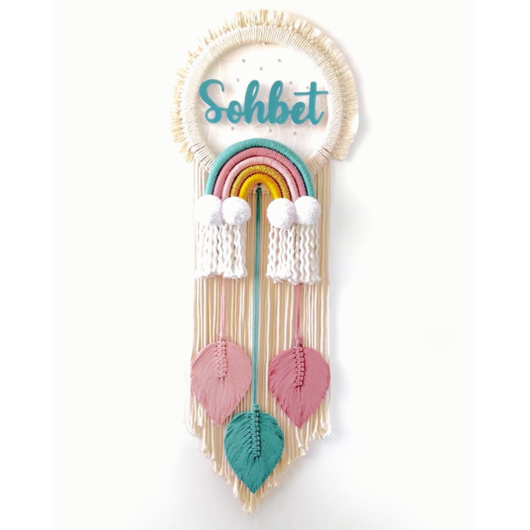 Dreamcatcher Rainbow With Leafs | Name Plate