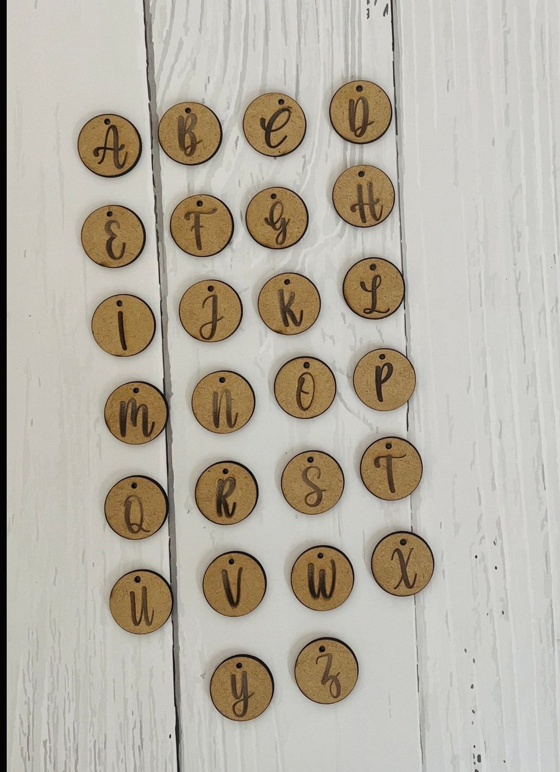 MDF Alphabet Tags