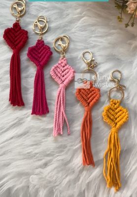 Macrame Heart Keyring  | Bag Charms