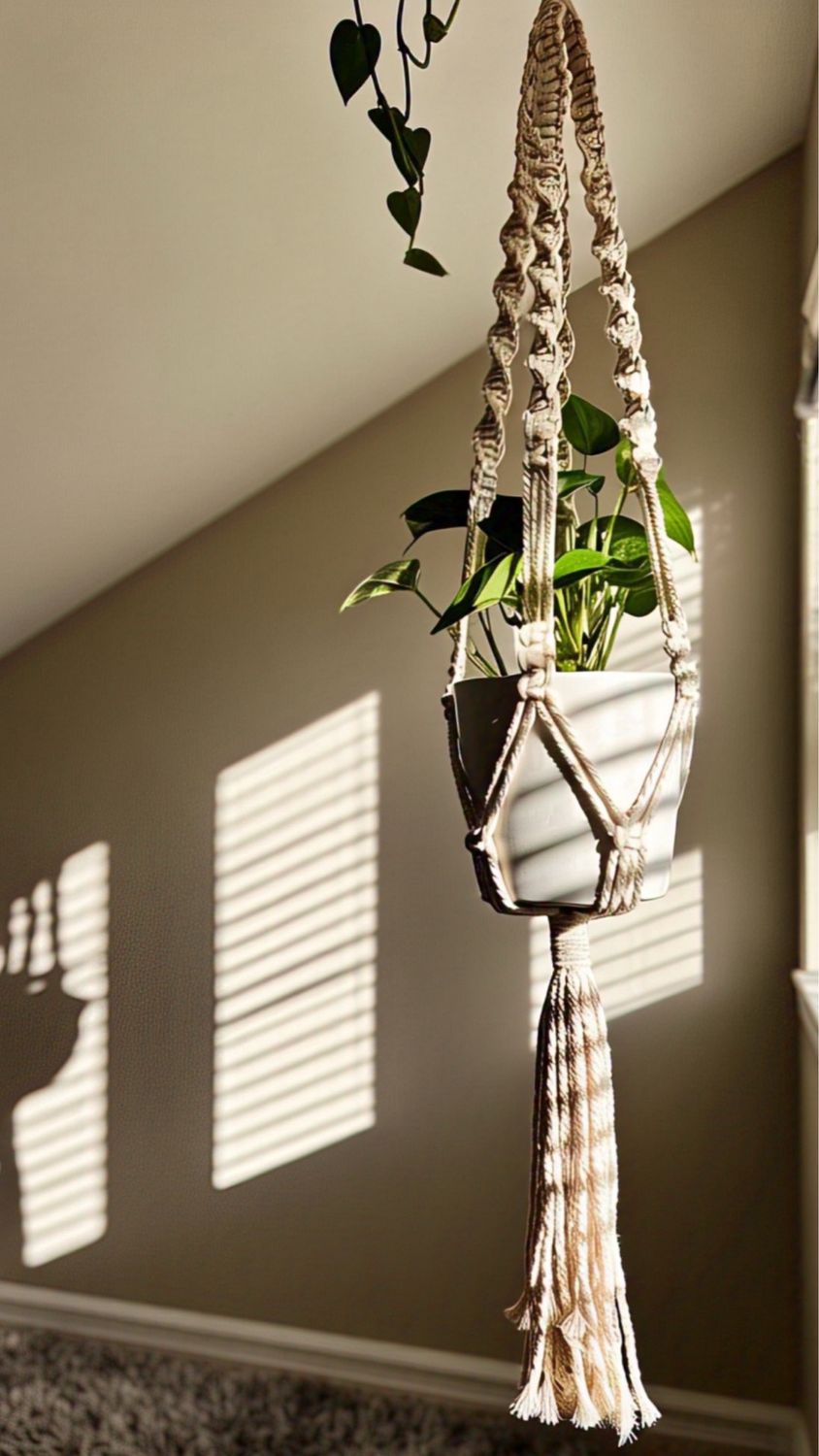 Small white plant hanger