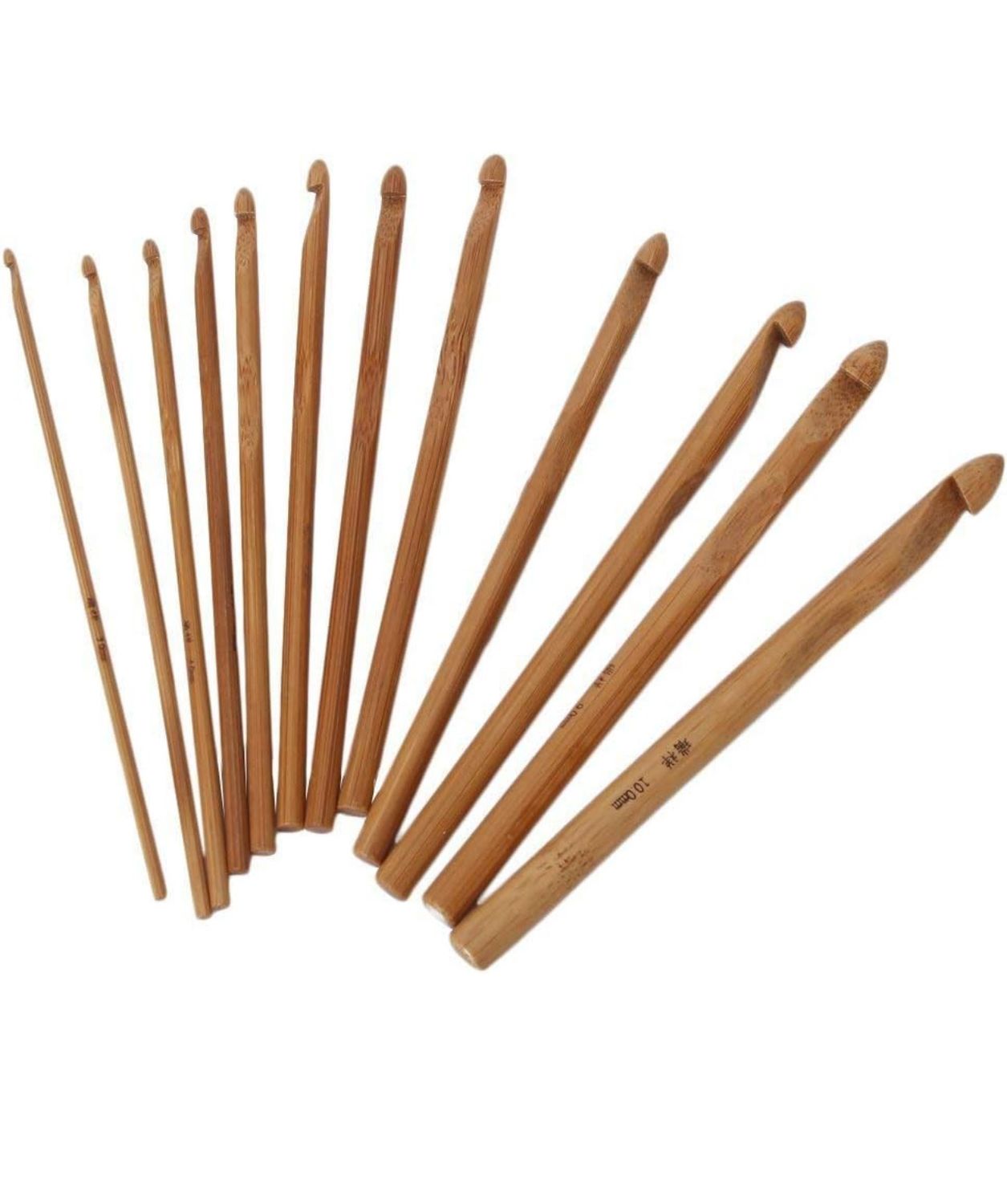 Bamboo Handle Crochet Hooks 3-10mm