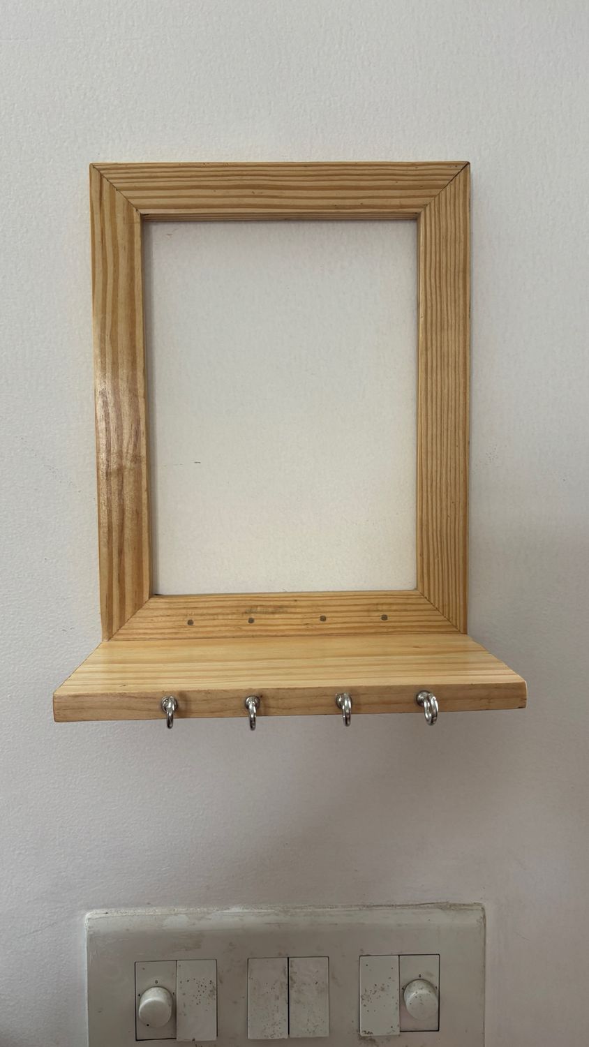 Wooden Key Holder Frames With Shelf