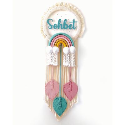 Macrame kids Nameplate - Rainbow