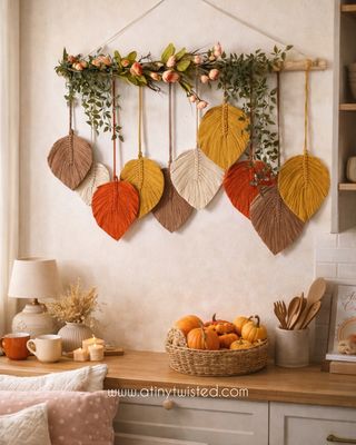 Boho Leaf wallhanging With Flowers