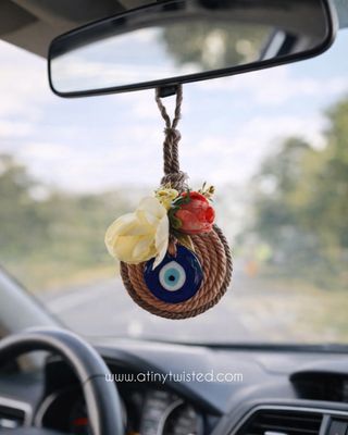 Macrame Car Charms - Evil Eye Car Hanging