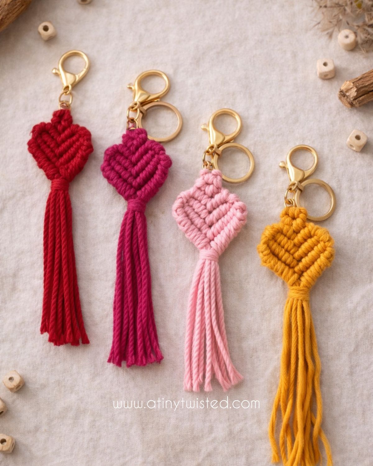 Macrame Heart Keyring  | Bag Charms
