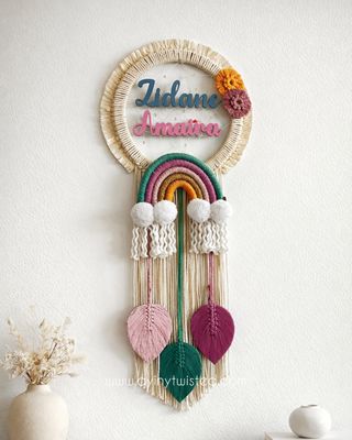 Macrame kids Nameplate - Rainbow