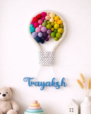 Personalised Kids Nameplate - Parachute balloon