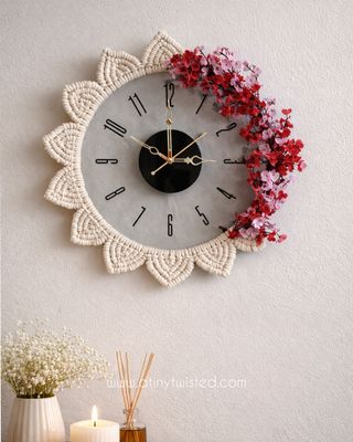 Floral Macrame Clock