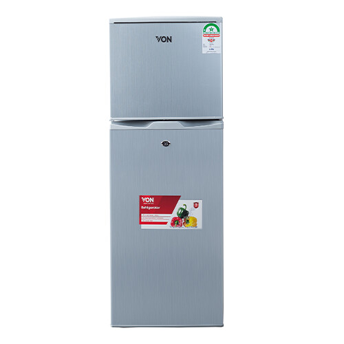 Von Double Door Fridge 138L - Silver
