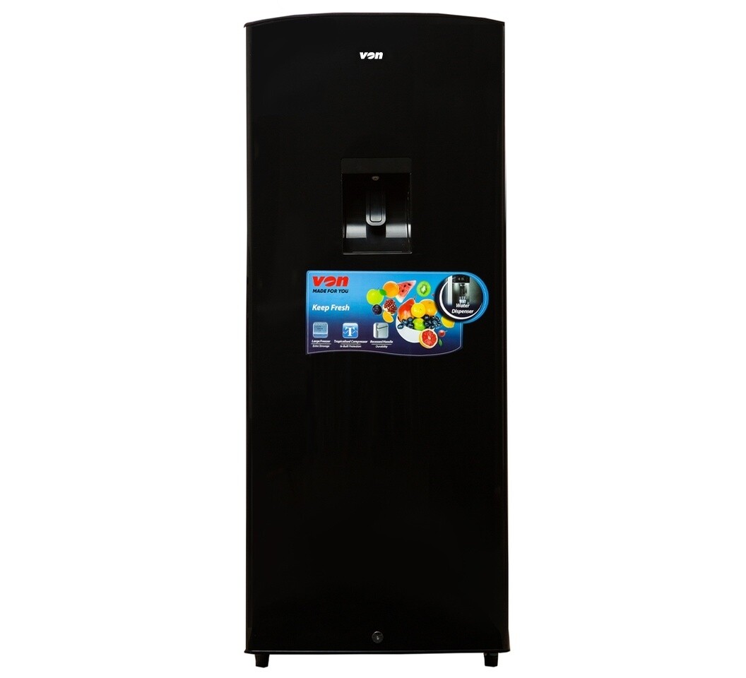Von Single Door Fridge 180L - Black

