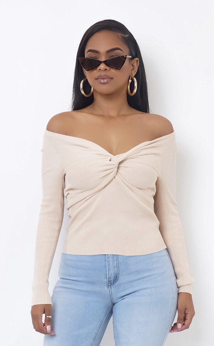 JASMINE TOP - BEIGE (LARGE)