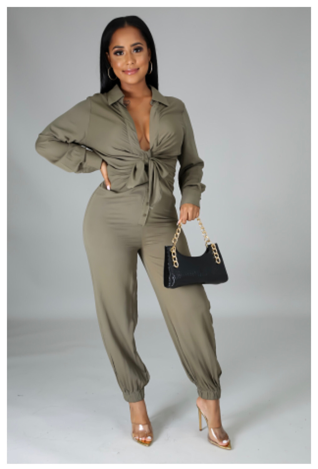 ANNALISE JUMPSUIT - OLIVE (MEDIUM)