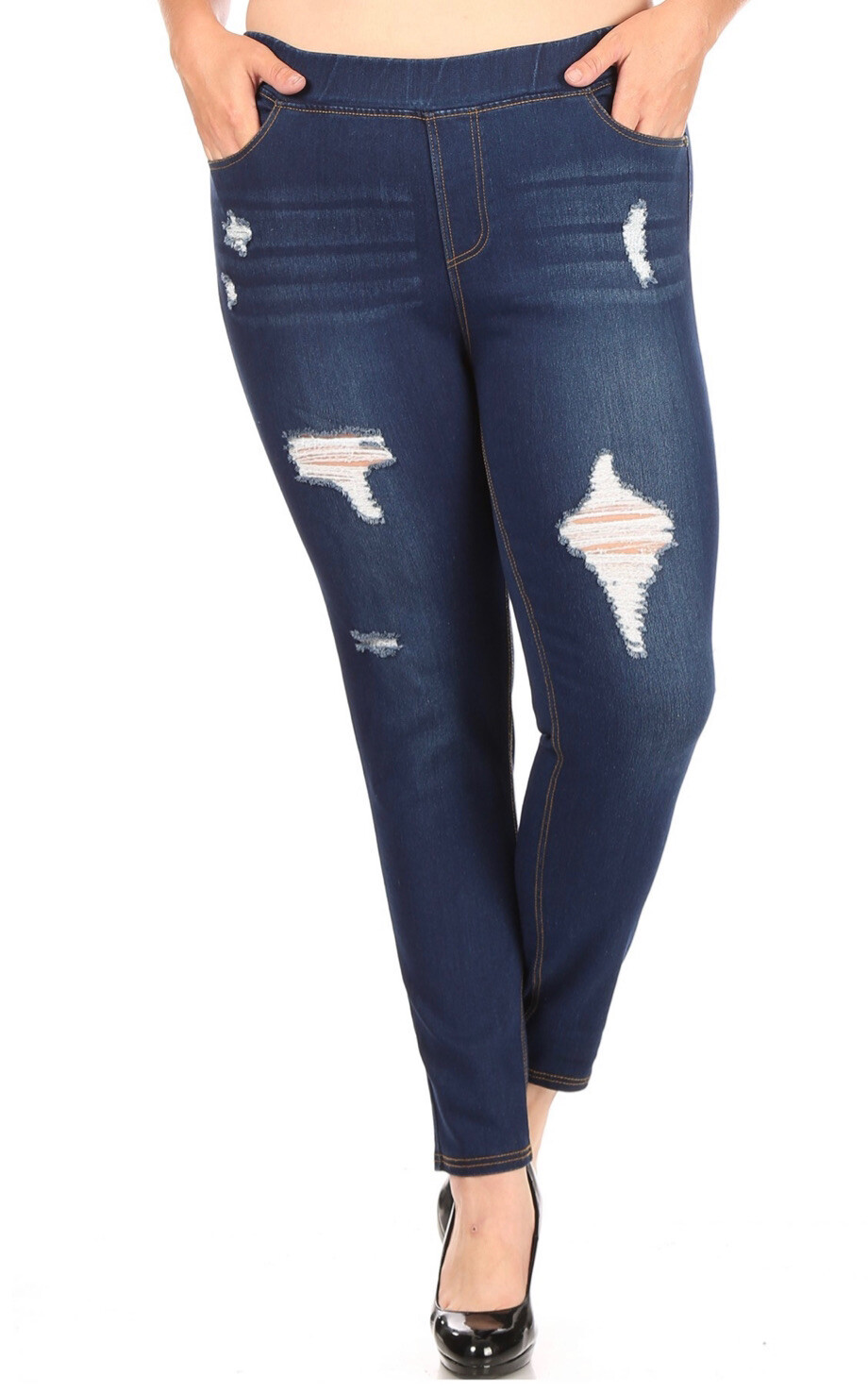 BELLA FITTED DISTRESSED JEGGINGS (3XL)
